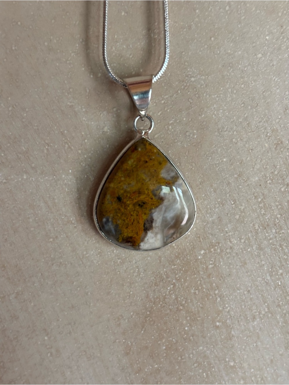 Bumblebee Jasper Crystal Pendant Necklace – 925 Sterling Silver
